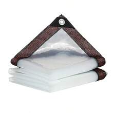 透明防水罩，冬季植物覆盖物，温室薄膜，带密封圈的透明防水防雨布，适用于花园、阳台、植物架、狗屋、庭院、门廊遮阳和户外露营防雨。