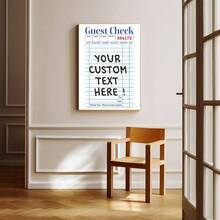 定制宾客支票艺术印刷品、墙面艺术帆布海报、个性化引言标语、公寓墙面装饰、客厅卧室厨房装饰，无框架 - 彩色 - 查看 5