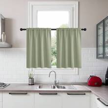 Local Delivery Black Blackout Curtains 63 Inch Length, Room Darkening Thermal Insulated Noise-Reducing Black Out Curtains For Bedroom Living Room Windows, Back Tab Rod Pocket, W52 X L63 Inches, 2 Panels - Sage Green - 查看 2
