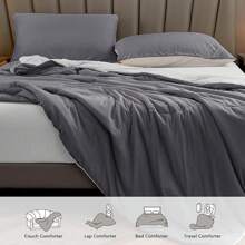 HOMFINE Cooling Comforter Japanese Double-Sided Cold Tech Fabric Cooling Blanket Night Sweats Hot Sleepers, Q-0.45 Soft Breathable Silky Smooth Lightweight Summer Comforter