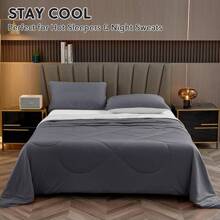 HOMFINE Cooling Comforter Japanese Double-Sided Cold Tech Fabric Cooling Blanket Night Sweats Hot Sleepers, Q-0.45 Soft Breathable Silky Smooth Lightweight Summer Comforter