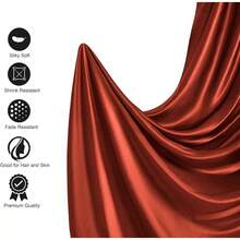 Housing Silk Satin Sheets, Size Satin Bed Sheet Set With Deep Pockets, Cooling Soft And Satin Sheets - Light Gray - Burnt Orange - View 3