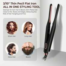 UKLISS Chapinha e Modelador UKLISS 2 em 1: Ferramenta de Estilo Cerâmica Mini para Cabelos Curtos a Longos e Barbas, Presente para Mãe, Presente do Dia dos Namorados para Namorado, Presente do Dia dos Namorados, Rosa Fofo, Dia de São Patrício (Preto)