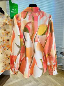 Women's Fashion New Single-Breasted Long Sleeve Shirt - Red - View 5