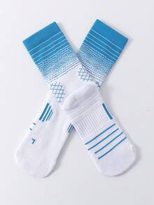1 Pair Outdoor Sports & Running Basketball Socks, Fall - Multicolor - View 13