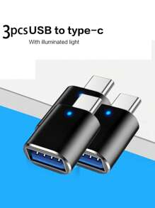 Reletech 1/3 pezzi Adattatore da Type-C a USB OTG, adattatore per porta Type-C per telefono cellulare, tablet, disco U, convertitore per auto