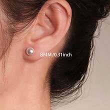 1 Pair Vintage Faux Pearl Stud Earrings For Women, Fashionable Minimalist High-End Niche Elegant Earrings, Small Elegant Hoop Earrings