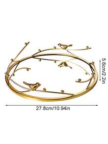 1pc Golden Round Glass Tray, Mirror Jewelry Tray, Perfume Tray, Mirror Vanity Tray, Dresser Tray Ornate Tray Metal Decorative Tray Perfume Organizer Makeup Tray For Vanity Dresser, For Home Room Living Room Office Decor