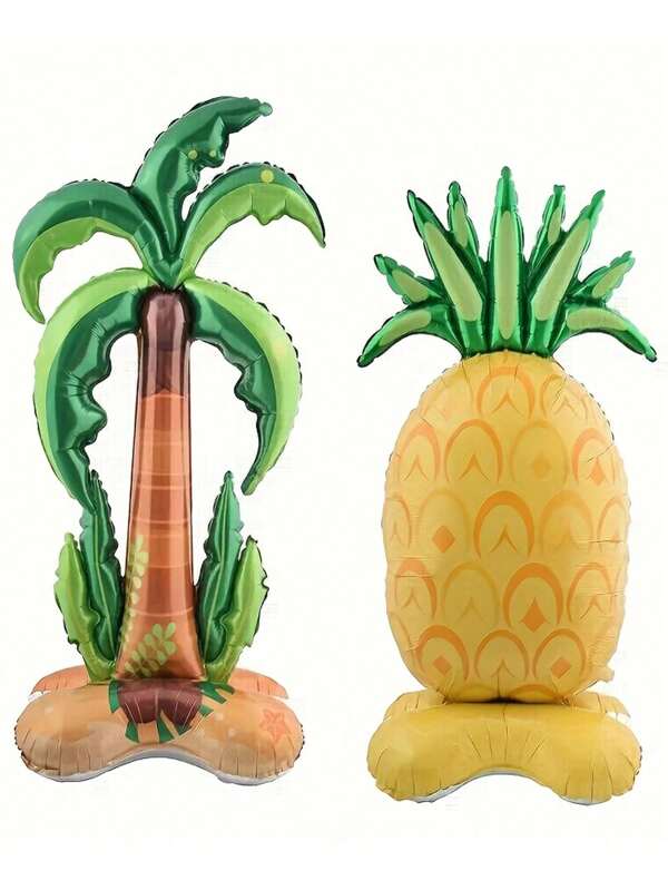 1 PIEZA Árbol de palma inflable de pie grande de 59 pulgadas, globo de árbol de coco hinchable de hoja de aluminio verde para decoraciones de cumpleaños, fiesta hawaiana luau, aloha, tropical, fiesta de verano en la playa