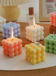 4/1pc Bubble Candle, Beautiful Bliss Bubble Candle - Decorative 5.2oz Wax Aromatherapy, Fragrance, Cute Nordic Pastry, Large Decorative Shape Candle For Home Decoration And Gifts, Available In Color, Fragrance, Size Options, Suitable For Halloween, Christmas