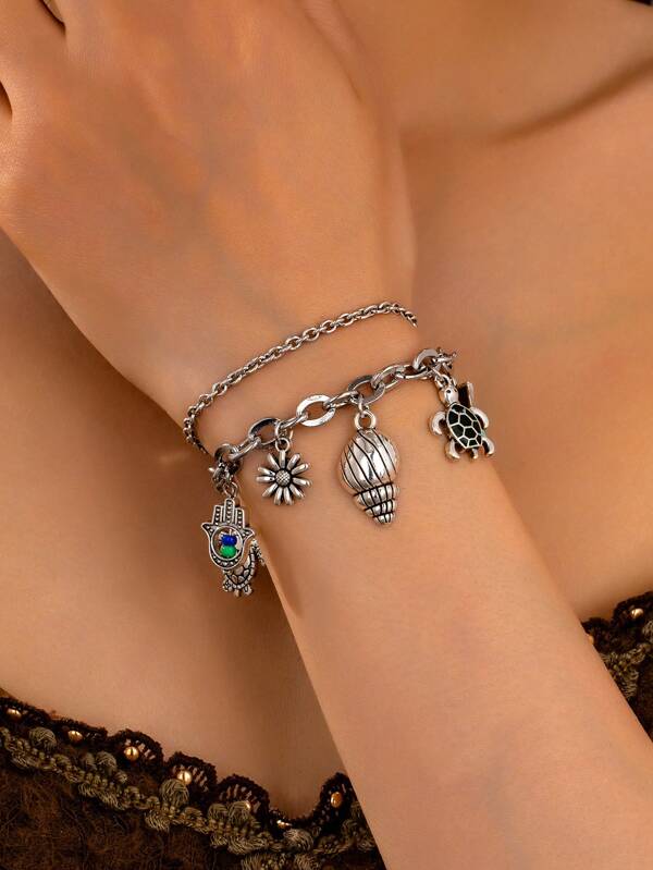 1 pieza Nuevo brazalete estético metálico de verano con estilo