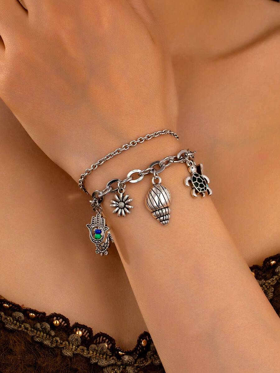 1 pieza Nuevo brazalete estético metálico de verano con estilo