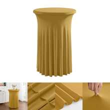 32" x 43" (ca. 81,3 x 109,2 cm) schwarzer runder Cocktail-Tisch Rock | Spandex Stretch passgenauer Tischbezug | knitterresistent, fleckenresistent, maschinenwaschbar für Bars, Hochzeiten, Partys und Veranstaltungen