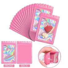 50/20/10pcs 彩虹全息密封袋，激光彩色自封袋，珠宝袋，彩虹铝箔袋，金属袋，彩虹全息包装袋