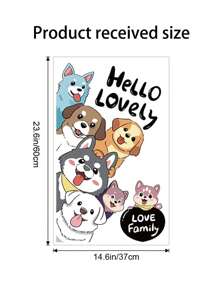 1pc Wall Stickers Cartoon Cute Puppy Stickers 23.6*14.6 Inches Waterproof Dustproof PVC Stickers Materials Removable Wear-Resistant Self-Adhesive Easy-To-Tear Stickers Suitable For Wall Decoration Bedroom Living Room Home Decoration Self-Adhesive Wall Stickers Home Decoration Make Your Life A New Look Holiday Decoration Stickers Birthday Graduation Gifts Room Decor Personalised Stickers