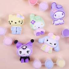 Sanrio Sanrio Character 3D Model Coloring Toy Hand-Painted Set - DIY Plaster Watercolor Set For Arts And Crafts, Perfect For Valentine's Day Gifts, Chinese New Year, Birthdays And Other Small Gifts, Style Random Shipping, Is An Ideal Gift For Friends