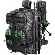 Lightweight Fishing Tackle Backpack Professional WaterResistant AllinOne Rod Holder Gear Storage - Black - View 1