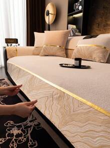 1 bucată husă de pernă de canapea în stil european, design minimalist de lux, anti-alunecare, anti-praf, anti-zgârietură, decor pentru dormitor, sufragerie, birou, studiu, potrivit pentru toate anotimpurile