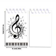 8 件套音乐符号迷你螺旋记事本 - 波西米亚风格，黑白设计，带有钢琴、吉他、麦克风等，非常适合生日派对用品和创意项目学校用品，返校 - 彩色 - 查看 8