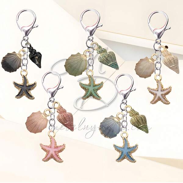 Nieuwe imitatie zeester schelp sleutelhanger / auto sleutelhanger / sleutelhanger / tas accessoires / feestcadeaus / vakantiecadeaus / Valentijnsdag cadeaus / rugzak voor school