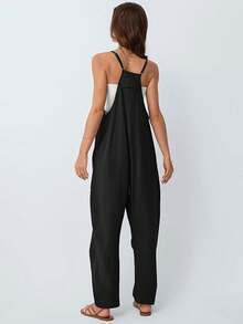 AUTOMET Jumpsuits For Women Casual Summer Outfits Rompers Comfy Beach Vacation Overalls Jumpers Fashion Clothes 2025 - màu đen - Xem 4