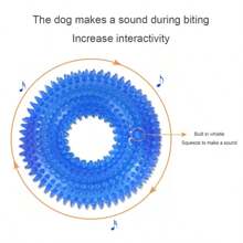 1 Pc Squeaky Interactive Dog Chew Toy, TPR Material For Teeth Cleaning, Multi-Color For Indoor And Outdoor Use