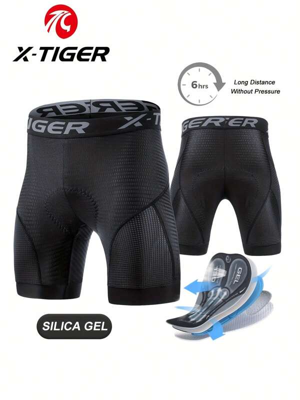 X-TIGER Men's Cycling Underwear Shorts 5D Padded Sports Riding Bike Bicycle MTB Liner Shorts With Anti-Slip Leg Grips