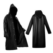 Long, Durable, Reusable Raincoat Made From Highly Durable, Full-Body Black Gabardine - Black - View 1