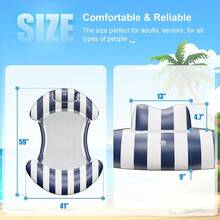 Flotadores para piscina para adultos - Tumbona inflable flotante, silla flotante de agua, flotador inflable para piscina - 1 - Ver 3