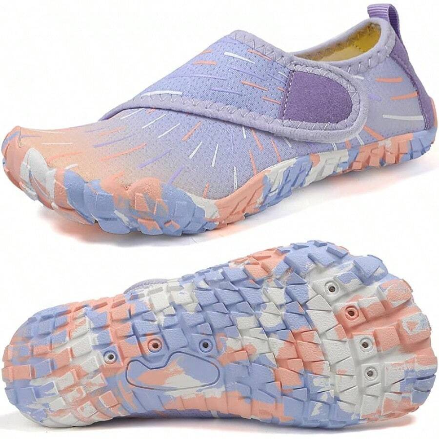 Shoes Barefoot Aqua Socks Outdoor Indoor Quick Dry Sandals Lightweight Slip On Walking Sneakers Beach Pool Swim (Little/Big) - 12-紫色 - 查看 1