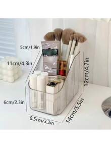 1 Piece 360° Rotating Large Capacity Makeup Organizer, Ultimate Skin Care And Cosmetic Display Case With Brush Holder And Perfume Tray, Multi-Functional Swivel Shelf Perfect For Holiday Gifting, Vanity And Bathroom Countertop Organization, Ideal For Christmas, Thanksgiving, New Year, And Valentine's Day, Enhance Your Beauty Routine With Stylish And Practical Storage Solutions - Clear - View 13