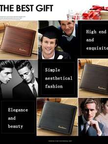 One-Piece/Light Coffee/Dark Coffee/Blue With Stainless Steel Wallet New Men's Wallet Short Glossy Wallet Fashionable Loose-Leaf Soft Leather Daily Essential - Multicolor - View 6