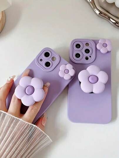1个时尚花卉气垫手机支架及花朵装饰配件，兼容苹果16/15/11/12/13/14 Pro Max/Xs/Xr/11 Pro/11 Pro Max/12 Pro/12 Pro Max/13 Pro/13 Pro Max/7 Plus/14 Pro/14 Pro Max/14 Plus/8 Plus/SE2，三星Galaxy A02/A03/A03CORE/A04/A04E，防水、防震、防摔、防刮花