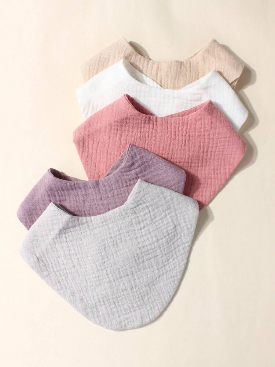 5pcs Soft Breathable Newborn Baby Bibs Set, Prevent Baby From Drooling And Soiling Clothes, Suitable For Daily Use - Multicolor - View 1