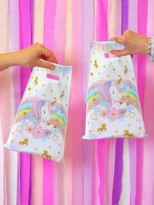 10/25/50个装彩虹独角兽主题婴儿派对礼品袋，彩虹独角兽图案性别揭晓派对礼物袋，一周岁生日派对糖果袋，新生男/女婴儿派对礼品袋，婴儿派对糖果袋，性别揭晓派对装饰，婴儿派对装饰 - 彩虹獨角獸 - 查看 11