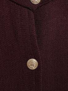 Seelio 春秋新款金色纽扣装饰针织开衫 - 棕色 - 查看 11