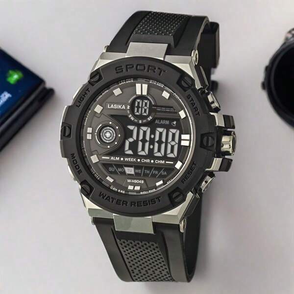 LASIKA ساعة معصم رجالية، ساعة طلابية، ساعة رياضة للشباب مزودة بمنبه، موقت، مقاومة للماء، هدية للرجال والفتيان في أعياد الميلاد، ساعة رياضية للركض مزودة بكرونوغراف
