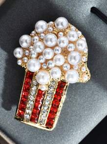 Perle, Edelstein, Popcorn-Brosche, Brustblüte, eleganter und charmanter Kleidungsaccessoire (unisex), das perfekte Geschenk für Feiertage.