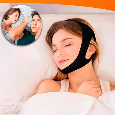 Faixa Anti Ronco Bruxismo Neoprene Ajustável 3 Pontas Durma Melhor Noites Tranquilas
