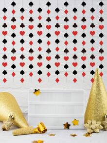 4m Poker Theme Party Decoration Pendant, Birthday Party Backdrop Decoration Banner, With Poker Card Garland Decoration - Multicolor - View 9