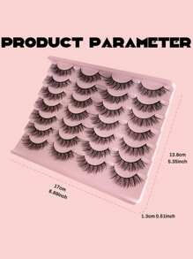 LIMEIKAI 14 Paar 14mm 3D Kunstmink Wimpern, natürliche flauschige Katzenaugen zarte Wimpernsets, geeignet für Partys, Bälle und weitere Anlässe