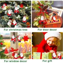 CXRYLZ-FUR 4 Stück Weihnachtsmann Baumschmuck Weihnachten, 3D Harz Weihnachtsbaum Anhänger, Christbaumschmuck, Kleine Süße Bastelfigur für Weihnachtsanhänger (Altes Yoga)