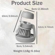 Cepillo para platos con dispensador deón, cepillos para fregar cocina, fregador de platos con soporte, bandeja de goteo, cepillos de limpieza de cocina - 2 Pinceles de recambio verdes - Ver 3