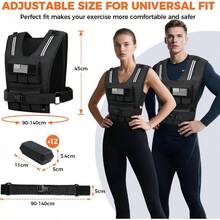 BAGAIL Adjustable Weighted Vest For Men Women 20lbs 30lbs 40lbs Removable Iron Weights Heavy Duty Fitness Vest For Strength Training Walking Running Home Workouts - 30LB - View 2