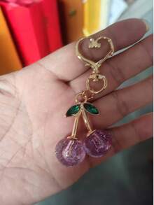 Llavero de cereza, colgante de fruta para decorar bolsos, mochilas, estilo coreano, accesorio de moda, regalo para mujeres, accesorios para el coche, gótico lindo, accesorios de Halloween, accesorios del Día del Maestro, cordones de identificación, accesorios para el coche, adornos para bolsos, regalos de Navidad, ideas de regalo para amigas y hermanas