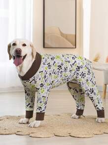 1PC Dog Pajama All Over Printing For Large Dogs Soft Material Stretchable Dog Pajamas Dog Apparel