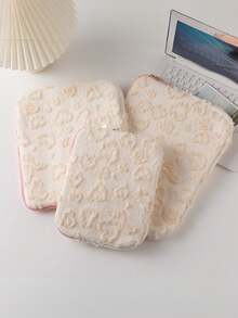 心形毛绒笔记本电脑内胆包，甜美平板电脑袋，适用于 11 英寸/13 英寸/15 英寸笔记本电脑，适合学校使用的学校用品包，适合女士使用的笔记本电脑包， 书包 - 彩色 - 查看 2