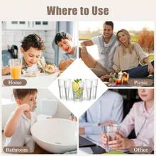 6 Stück Plastikbecher, 5,63 oz Plastik Trinkbecher für Kinder, 160ml/300ml/420ml Premium Transparente Becher Wiederverwendbar für Erwachsene Party, Stapelbare Becher, Plastik für Zuhause, Camping, Picknick, Grillen