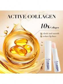 买一送一，2 件装胶原蛋白防裂润唇膏，减少唇纹，防止脱皮和开裂。保湿滋润。提亮唇部肤色。