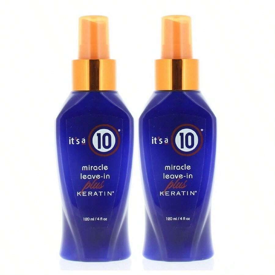 It's A 10 Miracle Leave-In Plus Keratin 4oz/120ml (2 Pack) Frizz-Reducing, And Volumizing, Ideal For All Hair Types Perfect For Everyday Wear, Travel, Trial Use, Gifting, Dates, Parties, Holidays, And Special Occasions - 無色 - 查看 1
